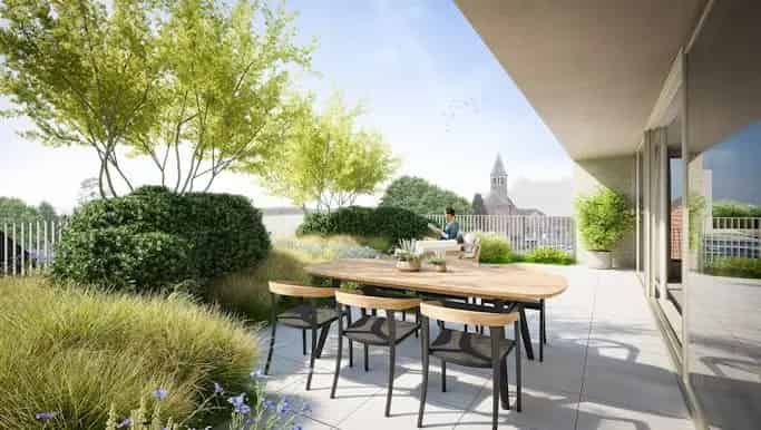 Gelijkvloers Appartement te Koop Astene - Tuin - Terras - 74m²