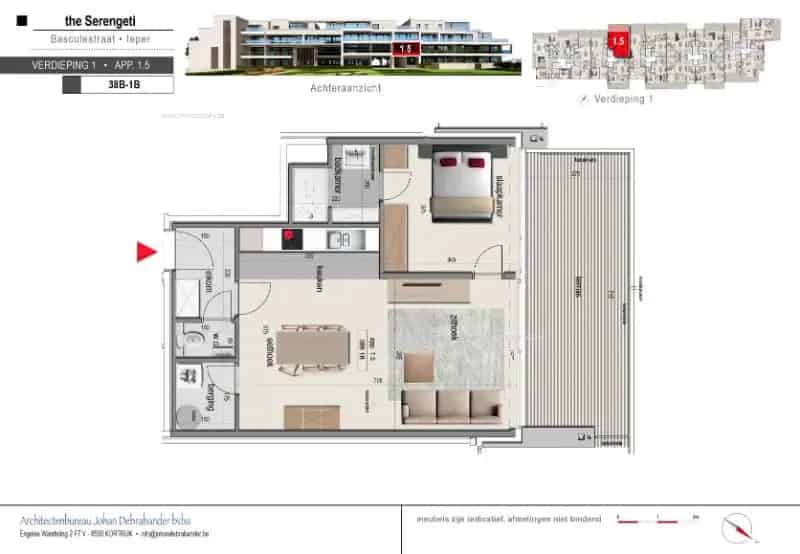 Nieuwbouw Appartement 1 Slaapkamer Ieper