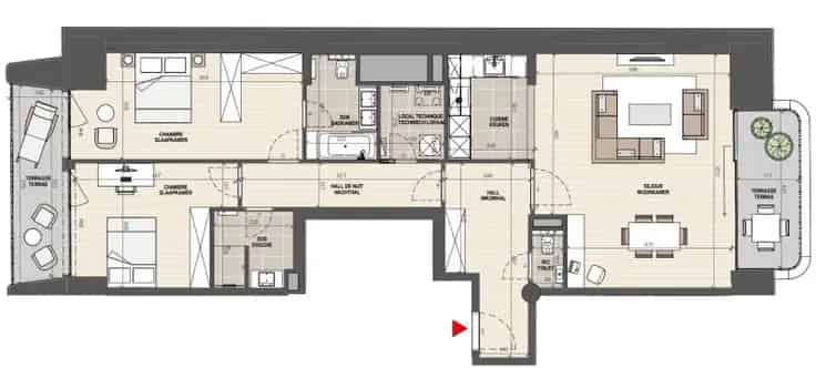 Appartement Te Koop Brussel Montgomery 2 Slaapkamers Terras