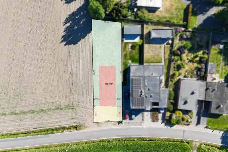 Bouwgrond Roksem 684m² Landelijk Open Bebouwing