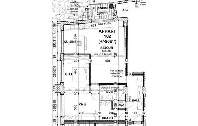 Huur 2 slaapkamer appartement van 90 m² in Liège