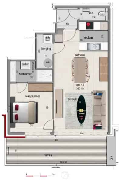 Nieuwbouw Appartement 1 Slaapkamer Ieper
