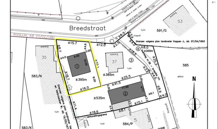 Bouwgrond van 395m² voor open bebouwing