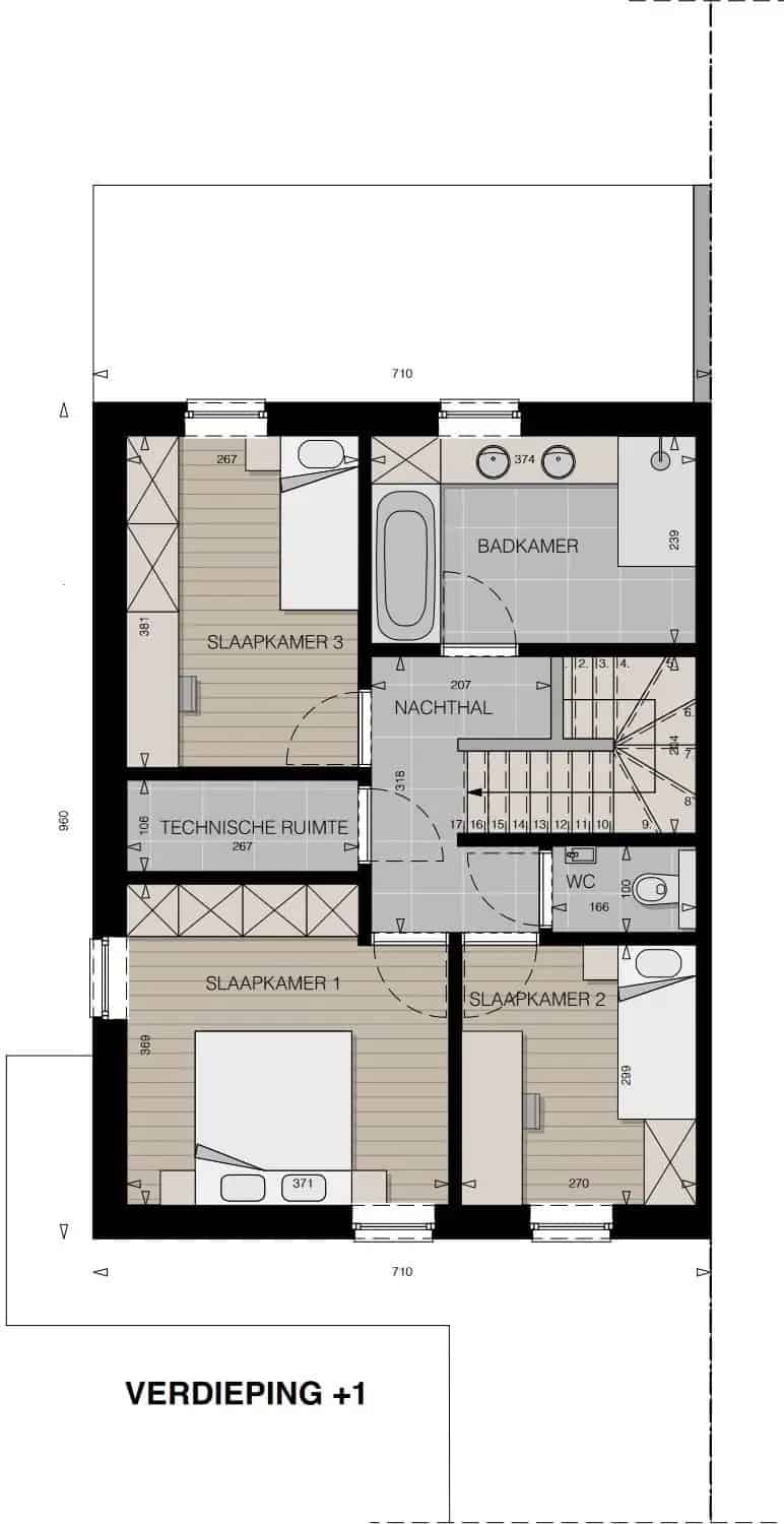 Vier Moderne Halfopen Woningen te Koop