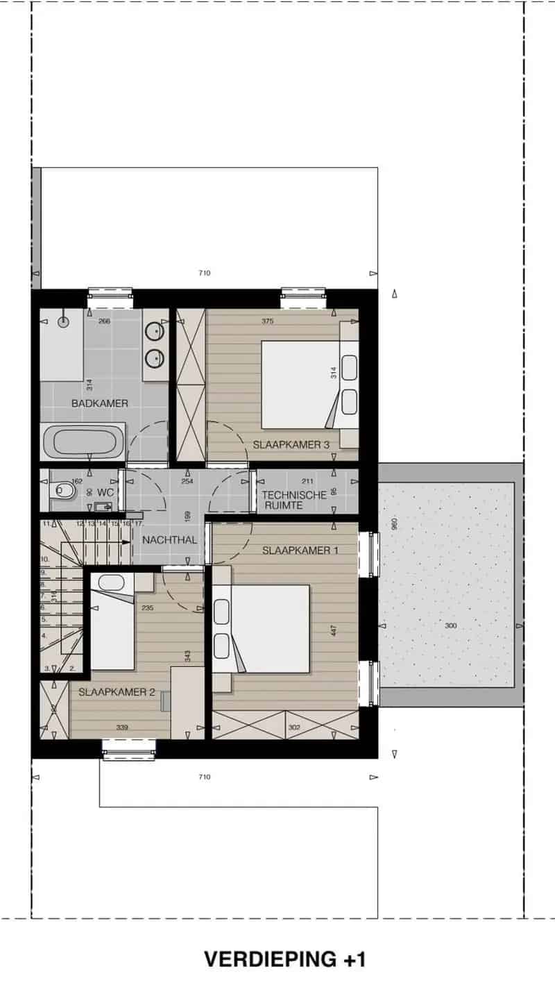Vier Moderne Halfopen Woningen