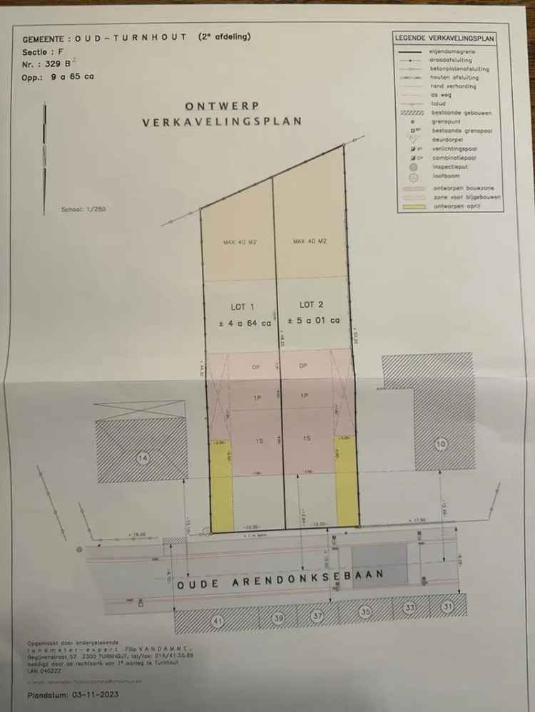 Bouwgrond te Oud-Turnhout 501m² Zuidgericht