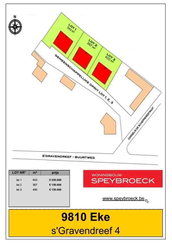 Bouwgrond Eke - 543m² - Open Bebouwing