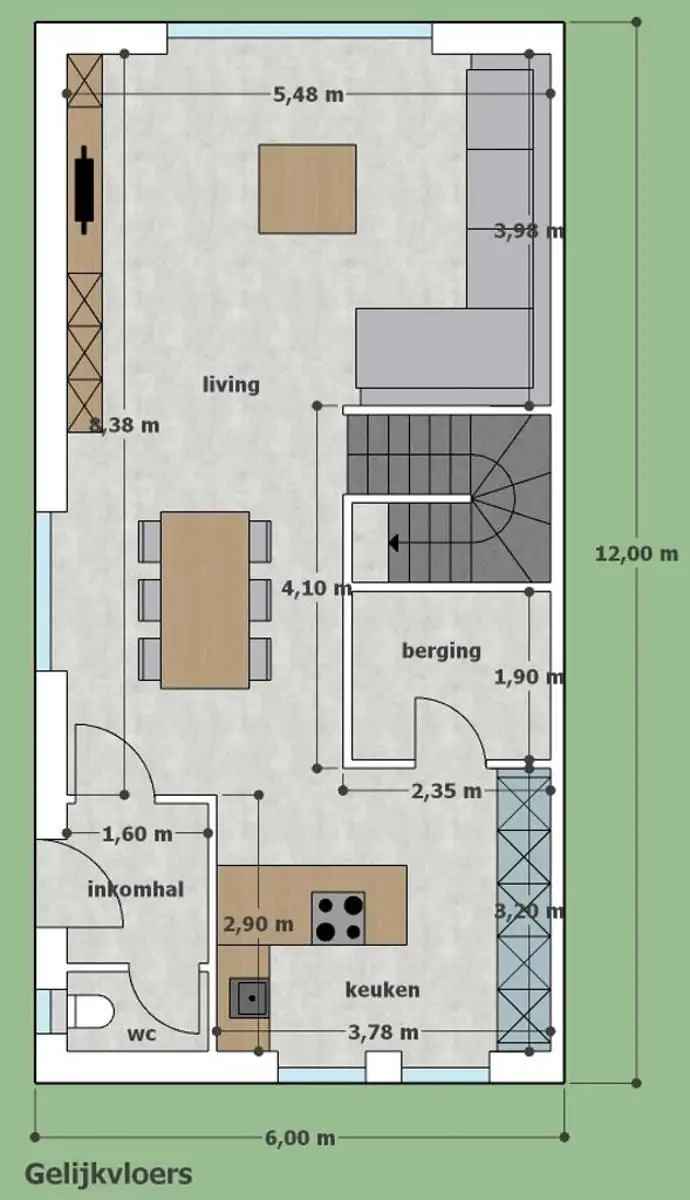 Energiezuinige half-open bebouwing