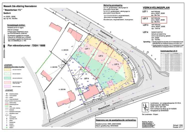 Kleinschalige verkaveling van 3 loten in open bebouwing beschikbaar op een centrale locatie te Neeroeteren.