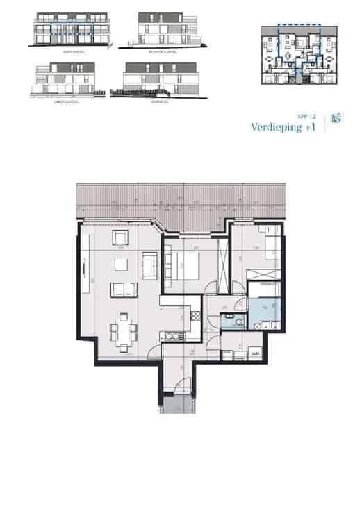 Appartement te Koop Denderleeuw 2 slaapkamers terras