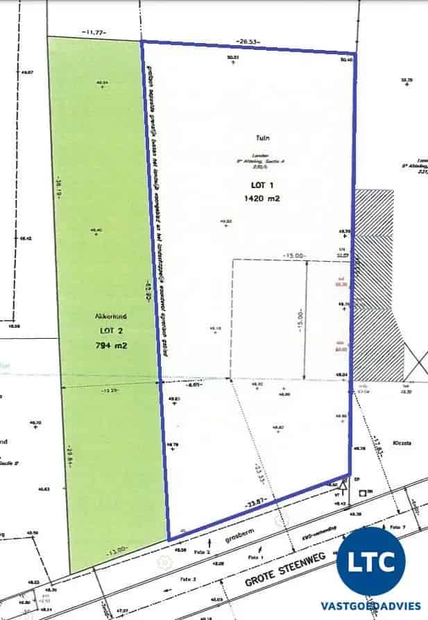 Bouwgrond Eliksem 14a 20ca Halfopen Bebouwing