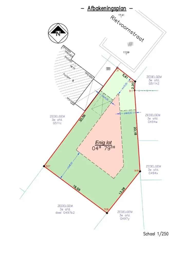 Bouwgrond Veldegem 479m² Zuidgericht Rustig Nabij Scholen