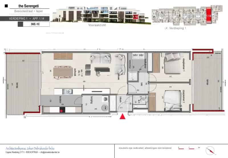 Nieuwbouw Appartement 2 Slaapkamers Ieper