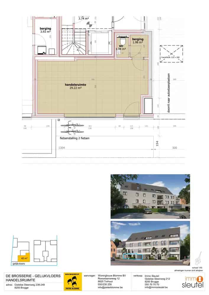 Handelgelijkvloers St-Andries Residentie De Brosserie