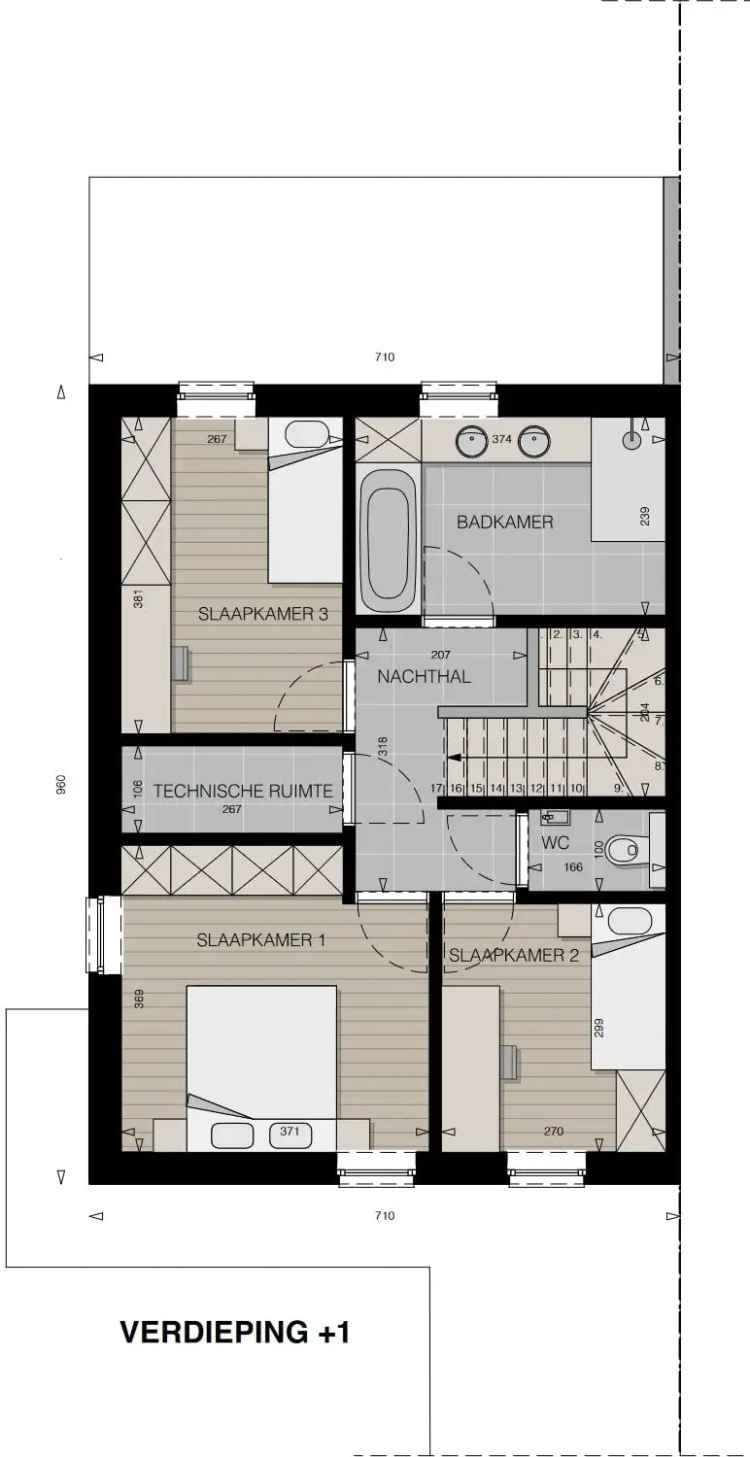 Vier moderne halfopen woningen