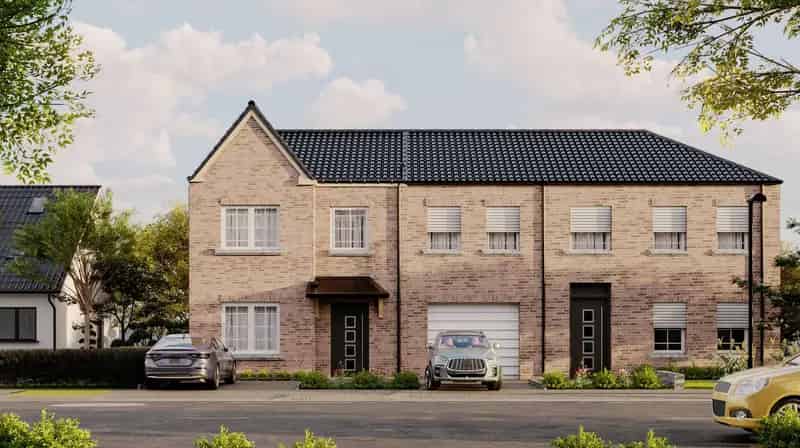 Bouwgrond Schilde: 907m² met Bijgebouw - Halfopen Bebouwing