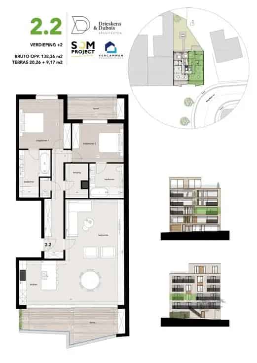 Villa Appartement Genk 2 slaapkamers 2 terrassen