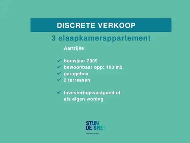 Appartement Te Koop Aartrijke 3 slaapkamers Garage
