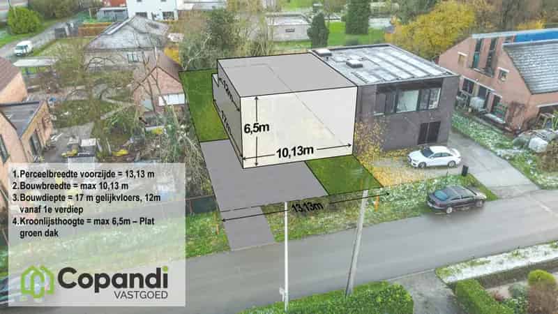 Bouwgrond Ranst: 495m² Halfopen Bebouwing Plat Dak