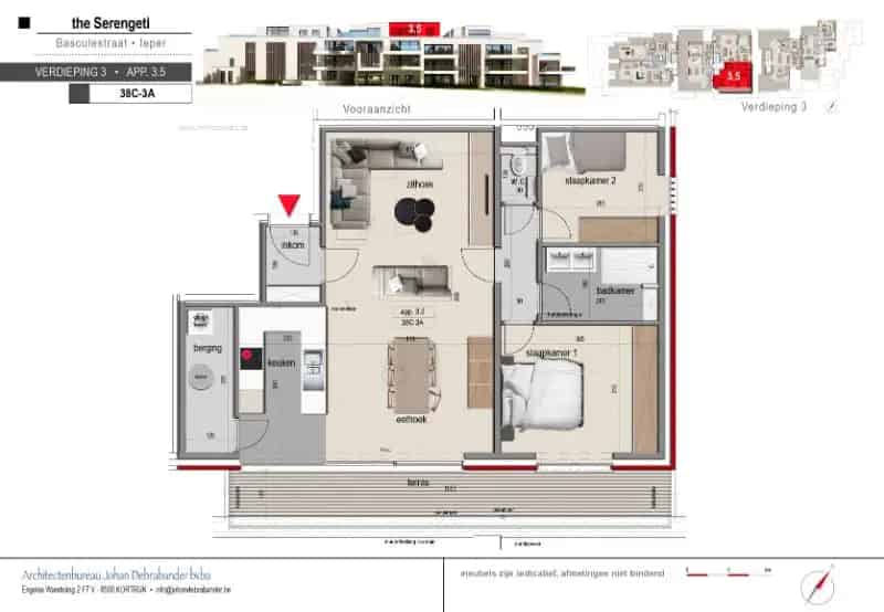 Nieuwbouw Appartement 2 Slaapkamers Ieper