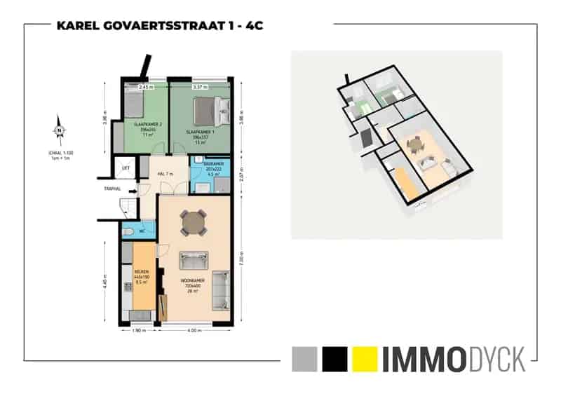 Appartement 2 slaapkamers Deurne Zuid te huur
