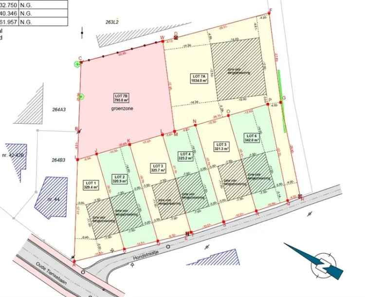 Verkopen van bouwgrond voor villa in Achterin gelegen